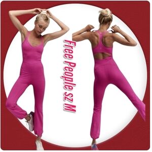 NWT Free People Movement Pink Jumpsuit Legging sz Medium